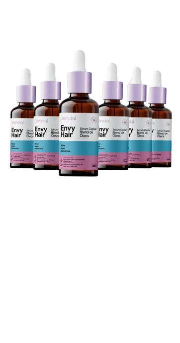 “Kit promocional com 6 frascos do EnvyHair Blend de Óleos em oferta especial com desconto.”